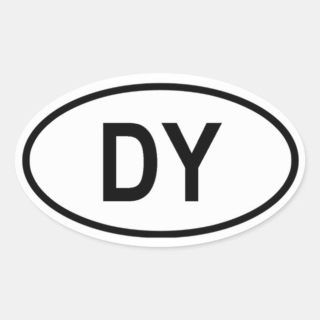 Benin "DY" Oval Sticker (Front)