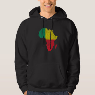 Benin Flag Africa Continent Silhouette Gift for Be Hoodie