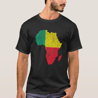 Benin Flag Africa Continent Silhouette Gift for Be T-Shirt