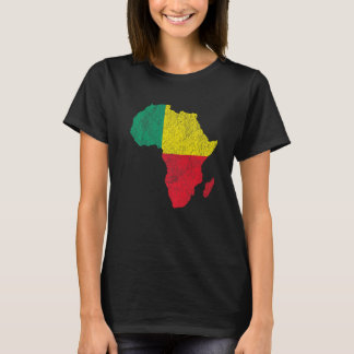 Benin Flag Africa Continent Silhouette Gift for Be T-Shirt