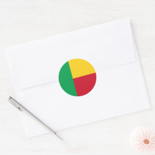 Benin flag classic round sticker