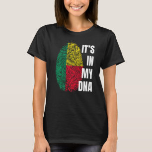 Benin Flag Dna Fingerprint Black History Month T-Shirt
