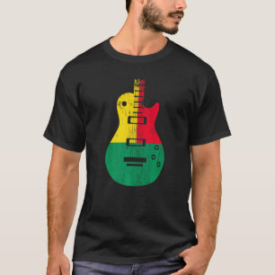 Benin Flag Guitar Vintage Musician T-Shirt