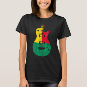 Benin Flag Guitar Vintage Musician T-Shirt
