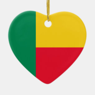 Benin Flag Heart Ornament
