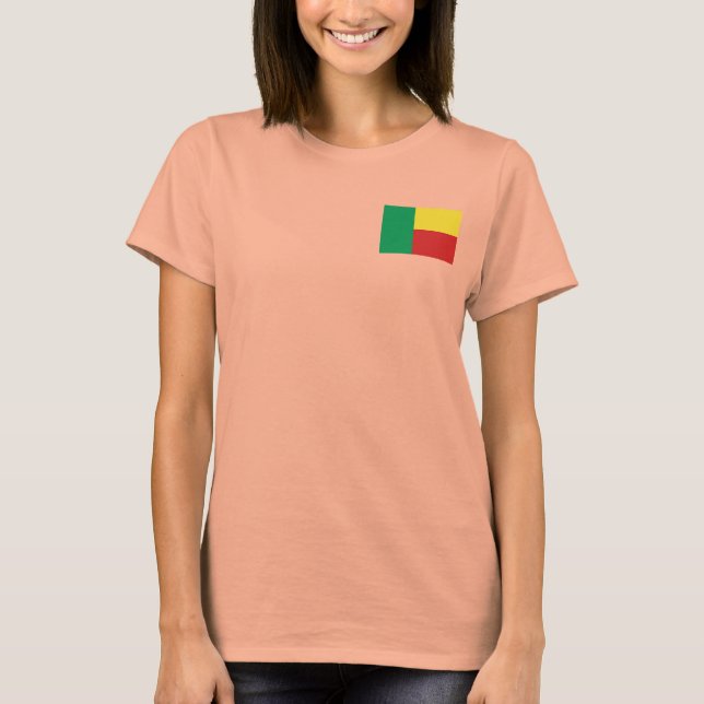 Benin Flag + Map T-Shirt (Front)
