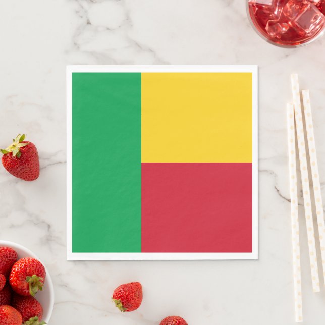 Benin flag napkin (Insitu)