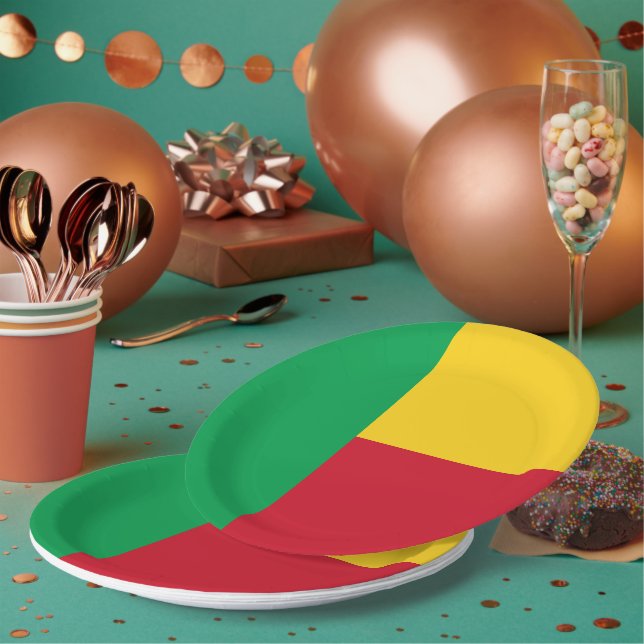 Benin flag paper plate (Multi)