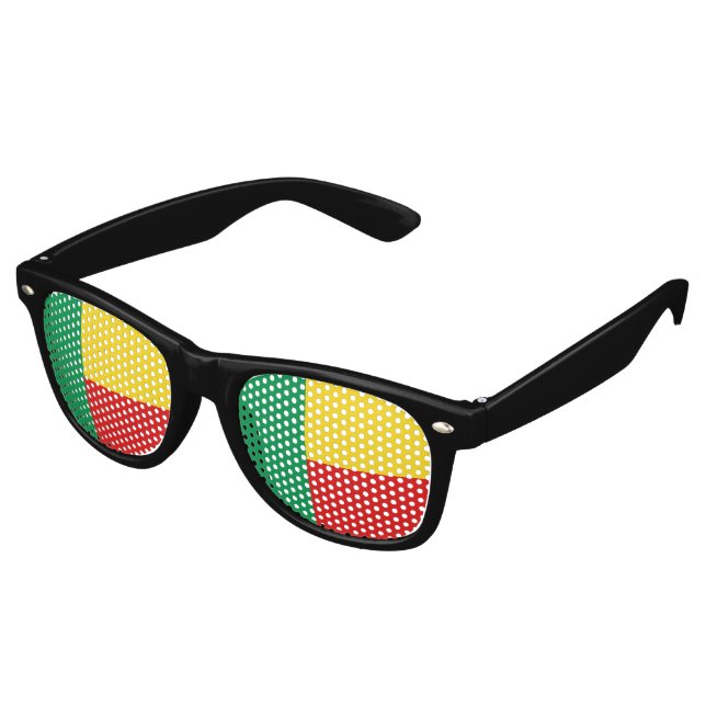 Benin Flag Retro Sunglasses (Angled)