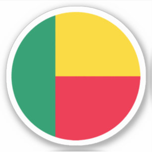 Benin Flag Round Sticker