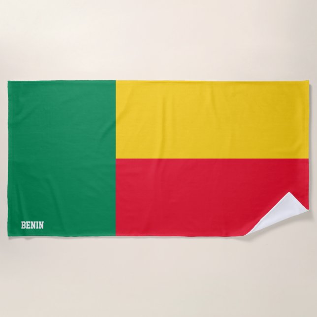 Benin Flag Splendid Patriotic Beach Towel (Front)