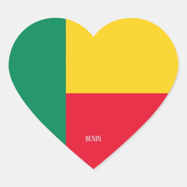 Benin Flag Splendid Patriotic Heart Sticker (Front)