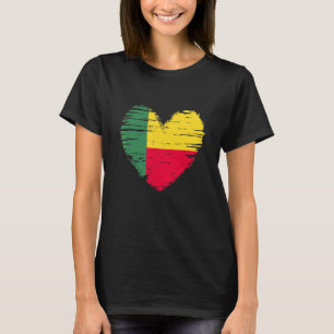 Benin Heart Beninese Flag Beninese Pride T-Shirt