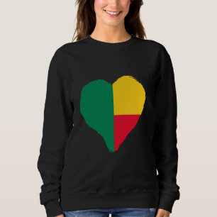 Benin Heart Beninese Pride Beninese Flag Beninese Sweatshirt