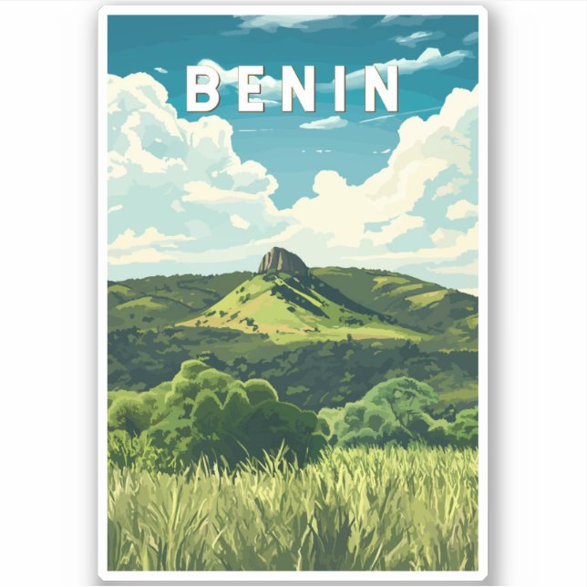 Benin Illustration Travel Art Vintage (Front)