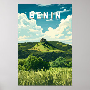 Benin Illustration Travel Art Vintage Poster