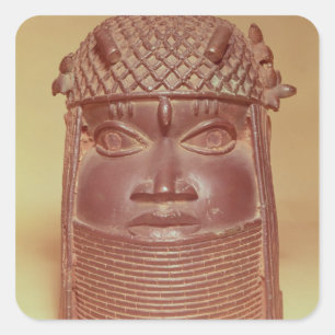 Benin mask square sticker