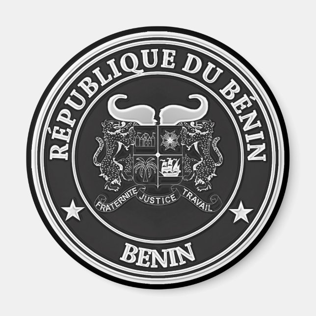 Benin  Round Emblem Magnet (Front)