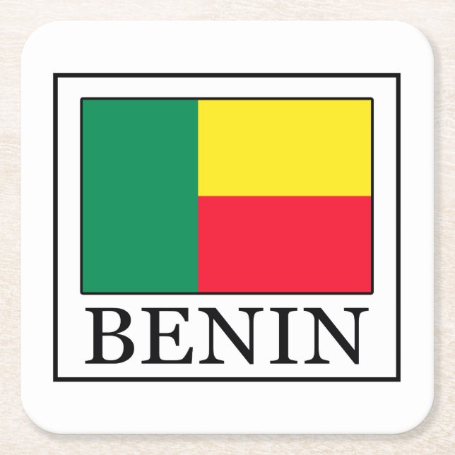 Benin Square Paper Coaster (Front)
