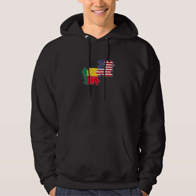 Benin USA Beninese American Flag Hoodie (Front)