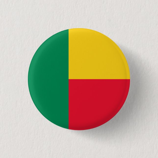 Beninese Flag, Flag of Benin 3 Cm Round Badge (Front)