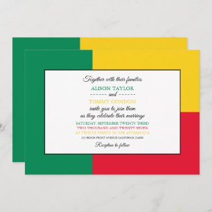 Beninese Flag, Flag of Benin Wedding Invitation