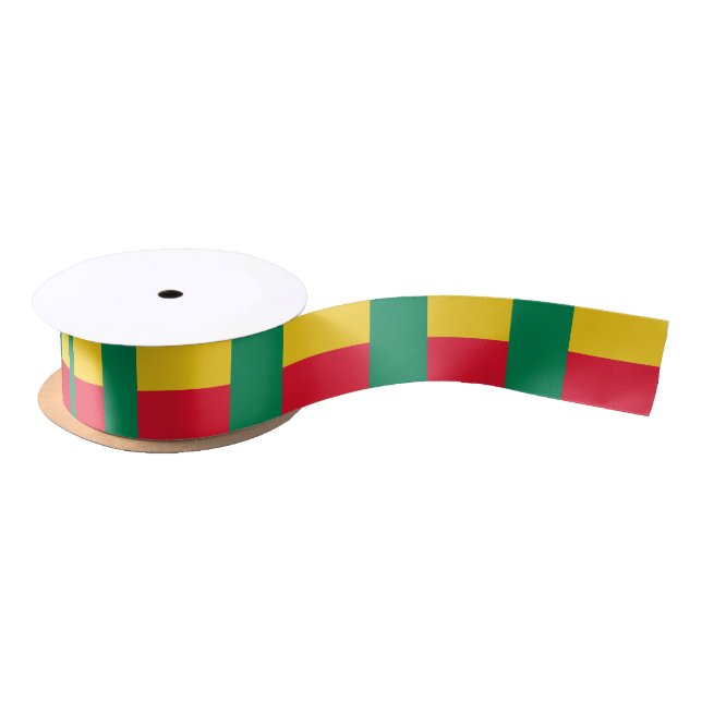Beninese flag ribbon satin ribbon (Spool)