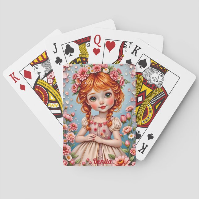 BENITA ~ FLORAL Coronet ~ Cute Girl ~ Playing Card (Back)
