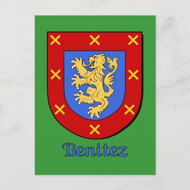 Benitez Family Heraldic Shield Postcard (Front)