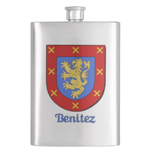 Benitez Heraldic Shield Hip Flask