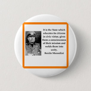 Benito Mussolini 6 Cm Round Badge