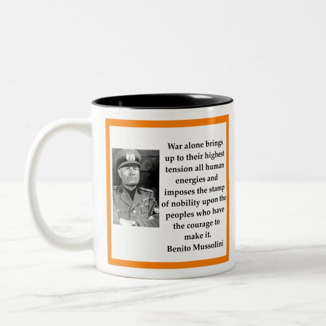 Benito Mussolini Two-Tone Coffee Mug (Left)