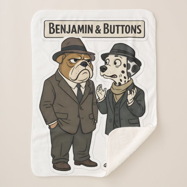 Benjamin and buttons detective duo fleece blanket (Front)