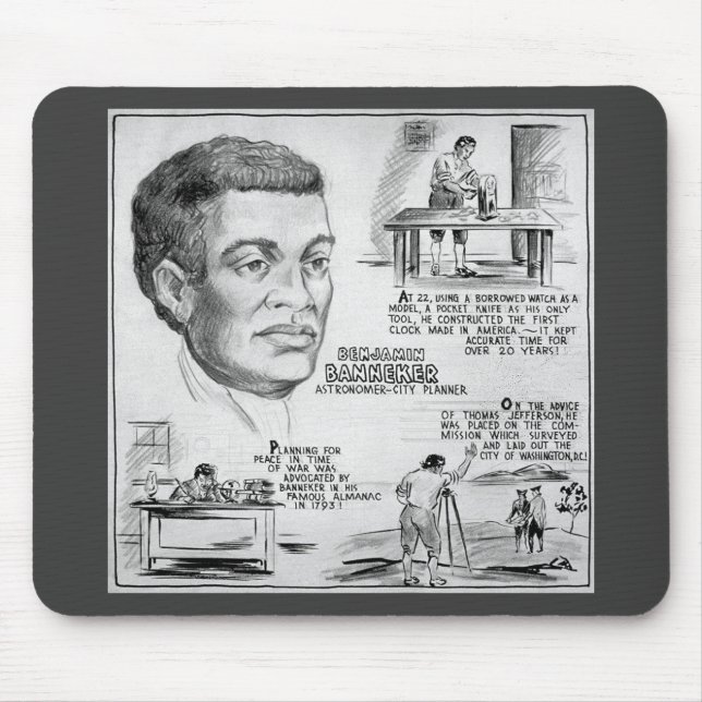 Benjamin Banneker Black American Scientist Mouse Mat (Front)