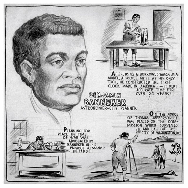 Benjamin Banneker: Black Scientist & Revolutionary Standing Photo Sculpture (Front)