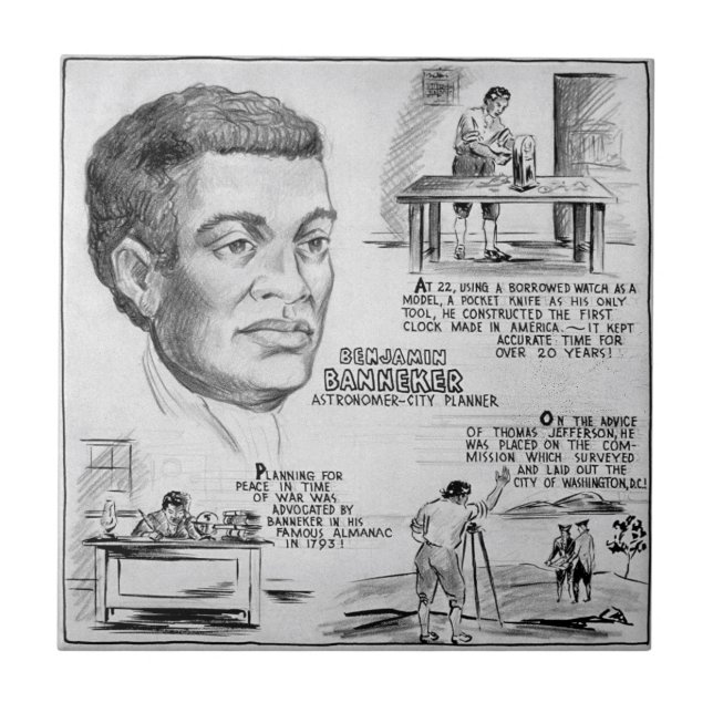 Benjamin Banneker: Black Scientist & Revolutionary Tile (Front)