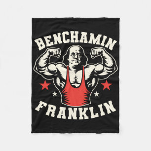 Benjamin Benchamin Franklin Bench Press Bodybuildi Fleece Blanket