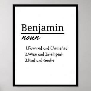 Benjamin, Boy Personalised Name Definition Poster