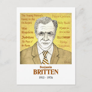 Benjamin Britten postcard