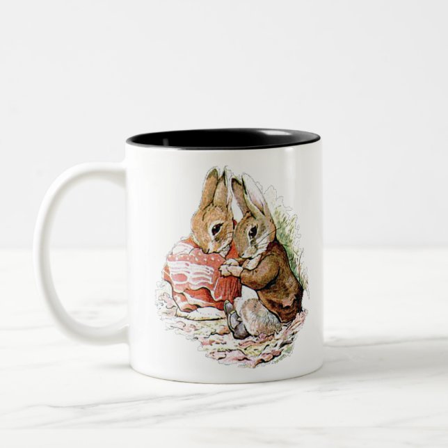 Benjamin Bunny and Peter Rabbit plan their raid Two-Tone Coffee Mug (Left)