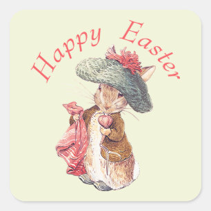 Benjamin Bunny Happy Easter Square Sticker