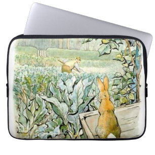 “Benjamin Bunny Watches Farmer Brown” by Beatrix P Laptop Sleeve