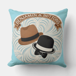 Benjamin buttons vintage style gentleman hats thro cushion