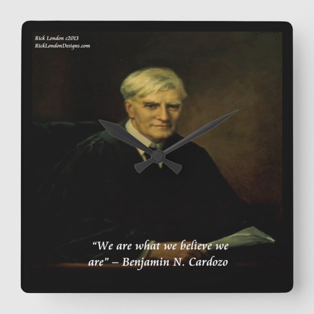 Benjamin Cardozo "Who We Are" Quote Wall Clock (Front)