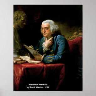 Benjamin Franklin - 1767 Painting by David Martin Poster
