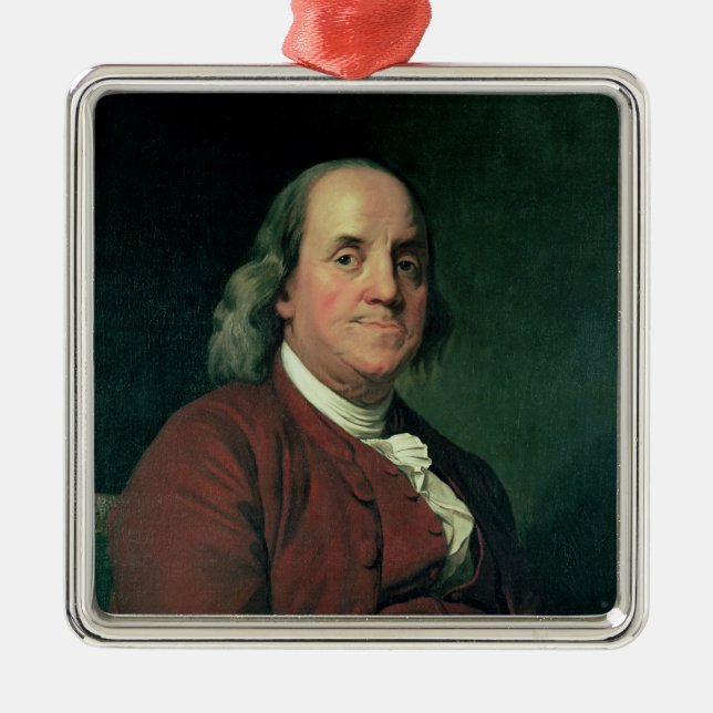 Benjamin Franklin, 1782 Metal Tree Decoration (Front)