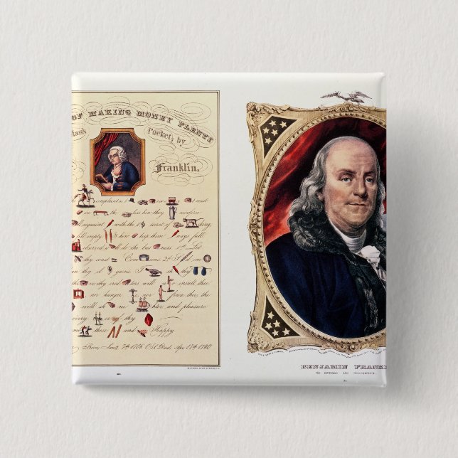 Benjamin Franklin  1847 15 Cm Square Badge (Front)