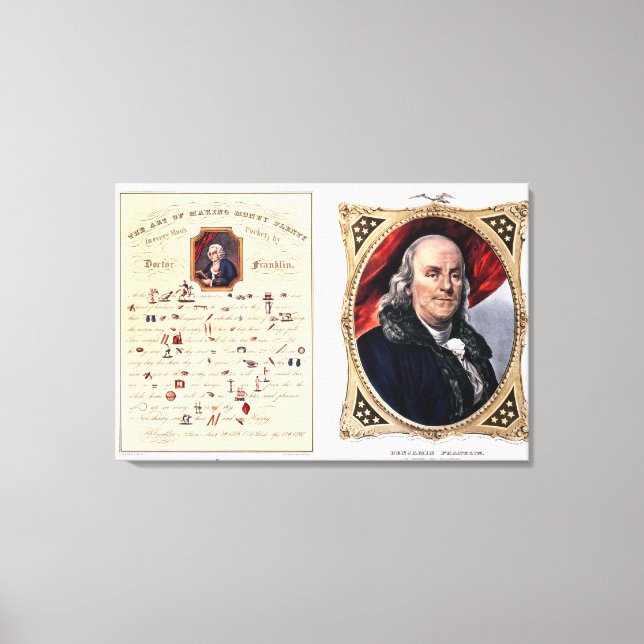 Benjamin Franklin  1847 Canvas Print (Front)