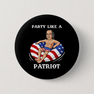 Benjamin Franklin 4th Of July USA Patriot Fun 6 Cm Round Badge