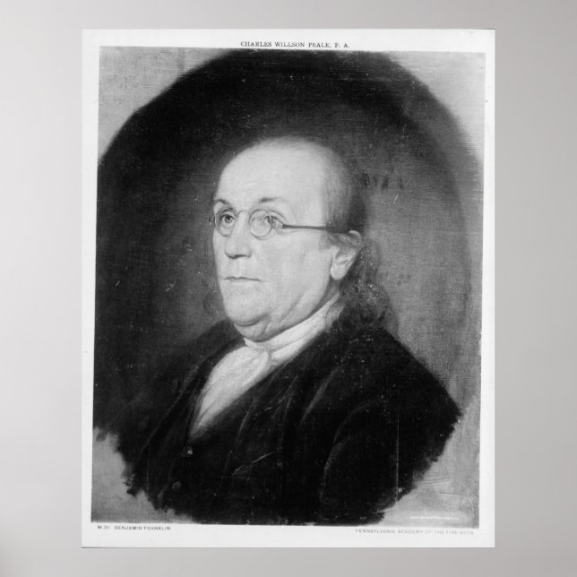 BENJAMIN FRANKLIN by Charles Willson Peale Poster (Front)